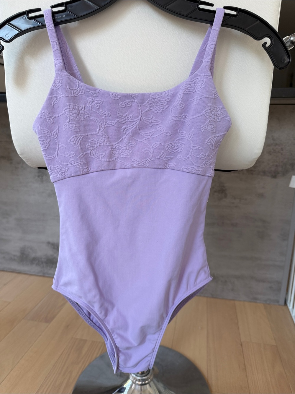 Wear Moi Lilac Floral Embroidered Ballet Bodysuit